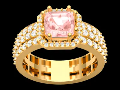Radiant Rose Gold Crown Ring 3D print model