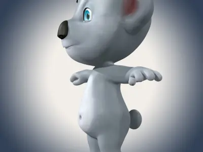 Cute Cartoon Koala Low-poly 3D model
