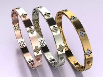 robertocoin bracelet stone design 3D print model