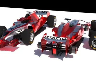 Formula 1 racing car Low-poly 3D model