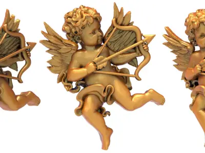 3D model Angel cupid with bow and arrow 3D model