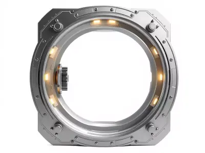 Futuristic Portal Ring Model Pack with LED Lights Low-poly 3D model