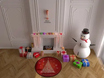 Christmas Fireplace 2 3D model