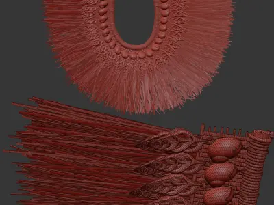 Seashell and algae necklace 3D model