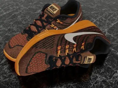 NIKE LUNAR TEMPO 2 3D SHOES - ORANGE Low-poly 3D model