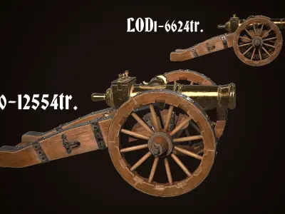 Cannon Low-poly 3D model