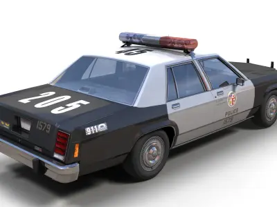 American Police Cars Low-poly 3D model