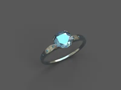 High-Quality 3D Ring Model Low-poly 3D model 2