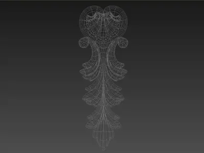 Carved decor vertical model 3D model