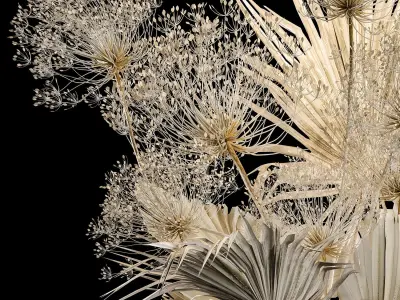 Bouquet Of Dry Palm Leaves And Hogweed 240 3D model