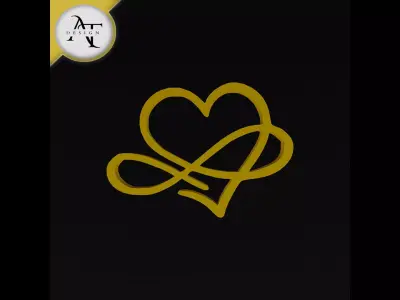 Simple Heart Symbol - 2D Art Free 3D print model shop