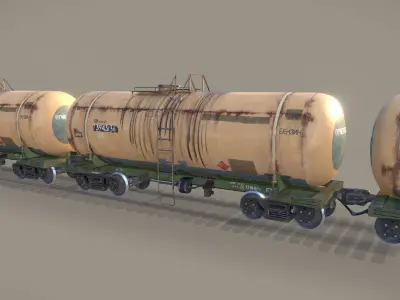 Railway Oil Tank Car vr1 Low-poly 3D model