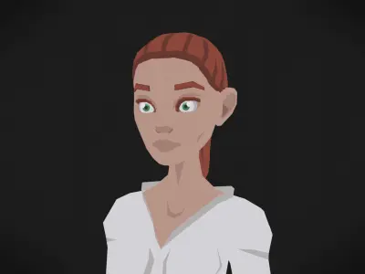 Colorly - School Girl - Game Ready - Rigged - Customizable Low-poly 3D model