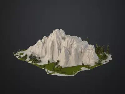  Epic Mountain Terrain High-Poly 3D Landscape 3D model