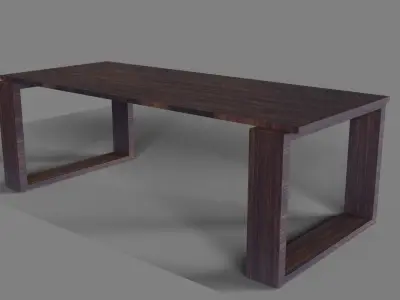 Wenge Hardwood Table Free low-poly 3D model