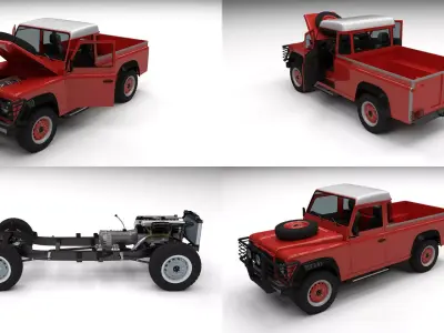 Full Land Rover Defender 110 Pick Up 3D model