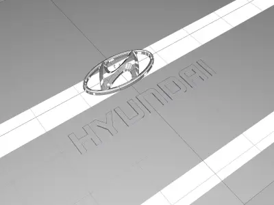 Hyundai emblem logo 3D model 3D model
