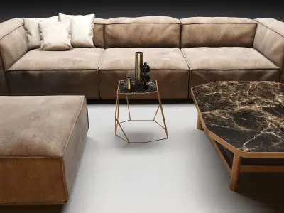 Sofa with decor 3D model