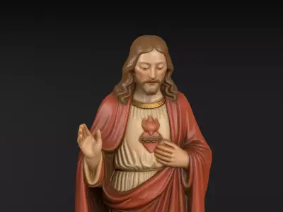 Jesus Red Tunic Sculpture Low-poly 3D model