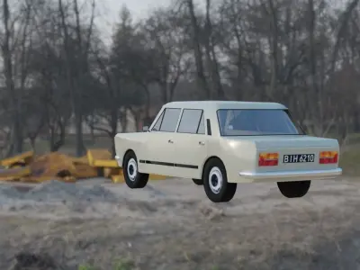 Fiat 125p lookalike Free low-poly 3D model