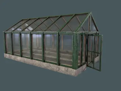 Glass Greenhouse Low-poly 3D model