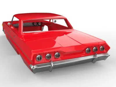 Chevrolet Impala 1963 4 door Hardtop Sport Sedan 3D print model
