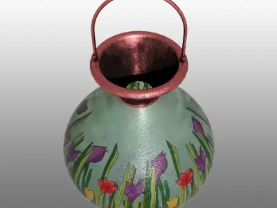 Painted-flower Lantern 3D model