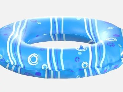 Inflatable Pool Float Ring PBR Low-poly 3D model