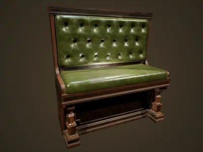 Antique Couch -PBR Game Ready 3D model Low-poly 3D model