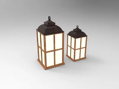 lantern R two lanterns 3D model