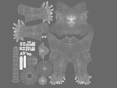 Monkey Baby Low-poly 3D model
