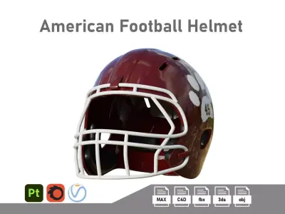 American Football Helmet 05 Low-poly 3D model