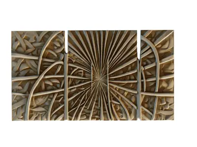 mural decor set wall panel 26 3D model