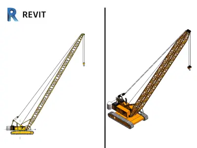 Crawler crane Revit Autodesk Family Component Construction Site  3D model