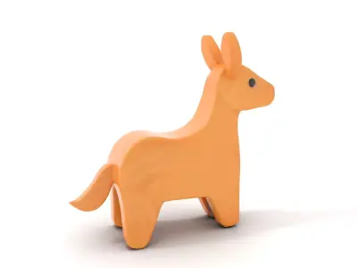 Wooden Animal Model Pack for Games and Animation Low-poly 3D model