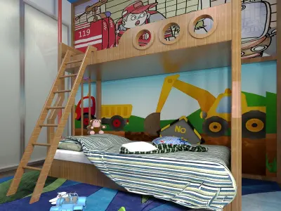Boy bedroom furniture - Modern Children Room - Bed Room 3D model