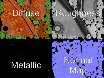 Decorative Terra Cotta Flower Pot with Plant Model Pack Low-poly 3D model