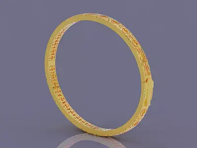 Luxury Gold Bracelet with Geometric Pattern 3D print model