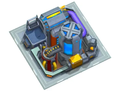 isometrical fuel rig platform station upgrade 5 Low-poly 3D model