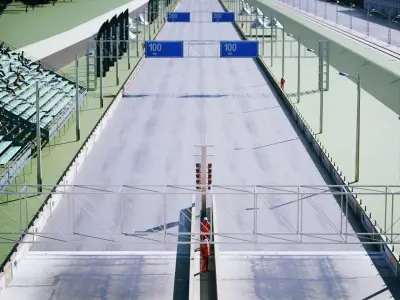 Drag Strip - 2000m Low-poly 3D model