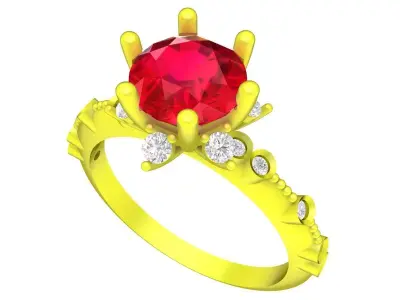 A7451 Luxury Diamond Women Fashion Ring 3D Model 3D print model