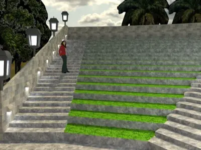 Amphitheatre outdoor stage in field 3D model