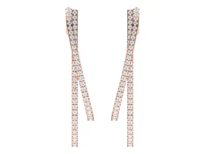 Light Weight Rose Gold Diamond Earring  -ER-2200 3D print model