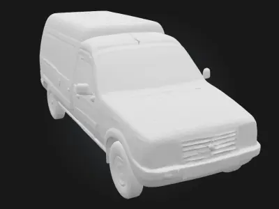 Orange Van  Retro Vehicle Model for Urban 3D model