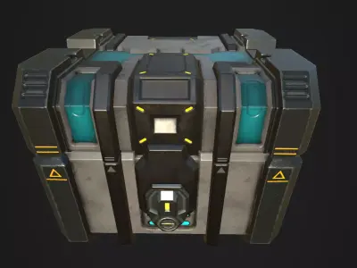 Sci fi Crate - Game mesh Free low-poly 3D model
