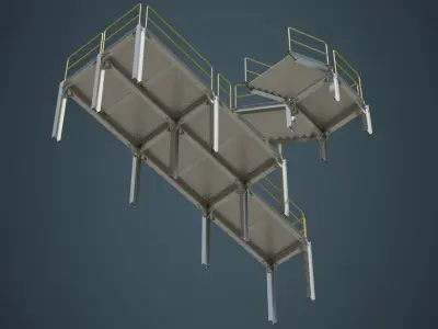 Industrial Platform 1A Low-poly 3D model