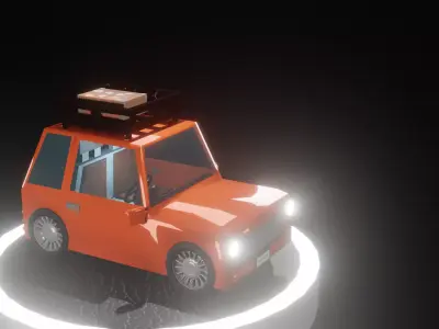 lowpoly car  Low-poly 3D model
