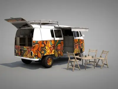 VW Camping Bus 3D model