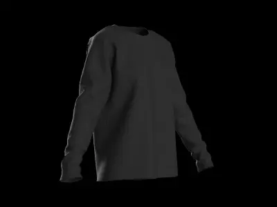 Female raglan longsleeve 3D model