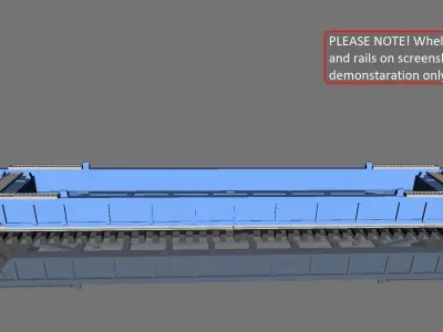 Printable Double Stack 53ft Container Well Car in H0 Scale 3D print model
